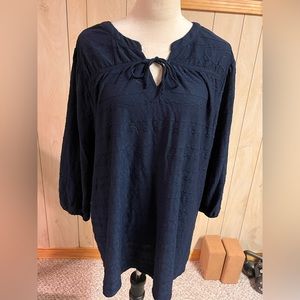 Christopher and banks 2x navy blue blouse. Like new hardly worn.